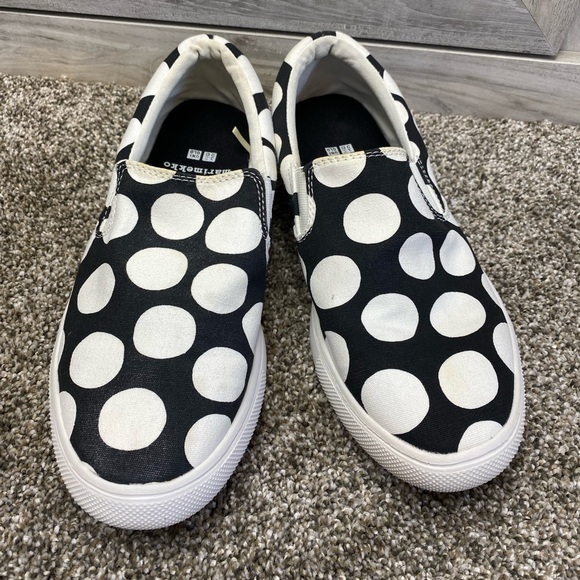 Marimekko UNIQLO Canvas Polka-dot Slip On Sneakers Shoes 7.5 - Picture 2 of 8